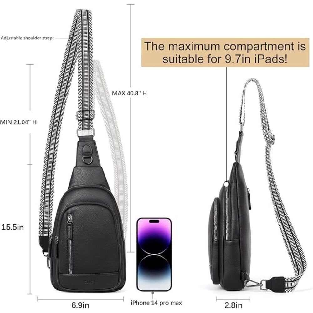 Women Black Imported Faux Leather Unique Sling Cross Body Backpack - Picture 3 of 4